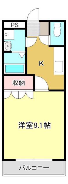 サニーコート(1K/2階)の間取り写真