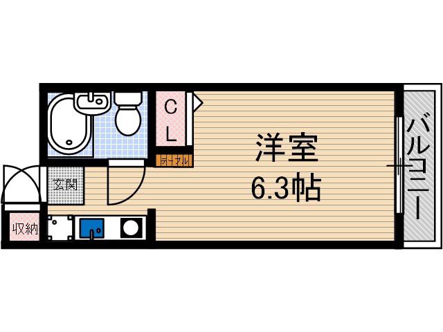 シャロームII(ワンルーム/3階)の間取り写真
