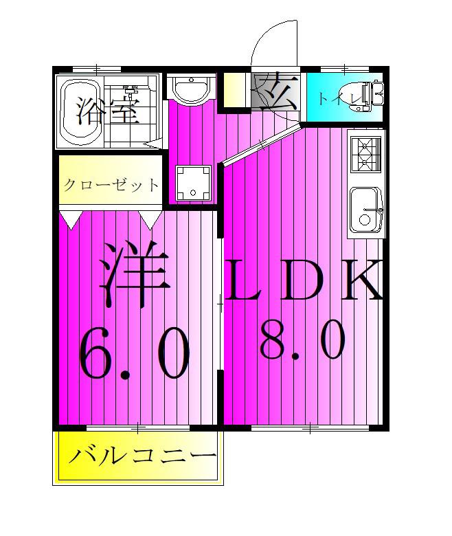 ブランシェ五反野(1LDK/1階)の間取り写真