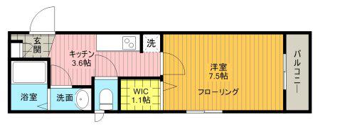 コンフォート(1K/2階)の間取り写真