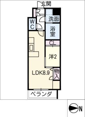 アルファパル新瑞南(1LDK/6階)の間取り写真