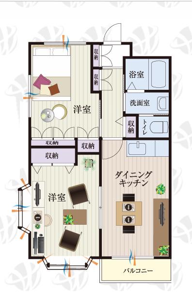 BCASA狭山ヶ丘IIRE-BORN(2DK/3階)の間取り写真