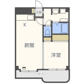 サラサ月寒西(1LDK/3階)の間取り写真