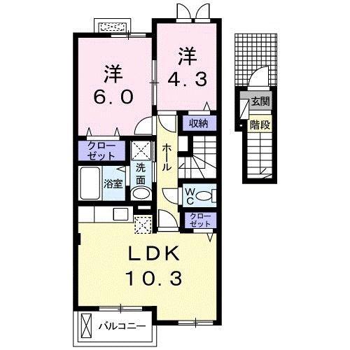 セフィオ(2LDK/2階)の間取り写真