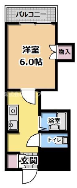ウインライフ滝井(1K/4階)の間取り写真