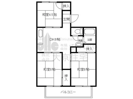 ロアール川上(3DK/2階)の間取り写真