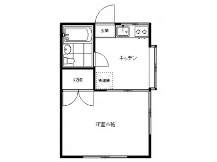 Mフラット(1K/1階)の間取り写真