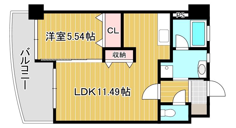 サンシャインII(1LDK/8階)の間取り写真