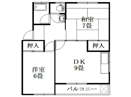 ニュー大原(2DK/1階)の間取り写真