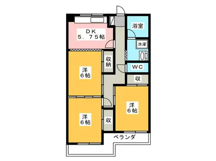 ホクホウマンション(3DK/2階)の間取り写真