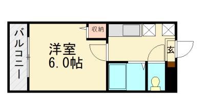 エクセラン新宮(1K/3階)の間取り写真