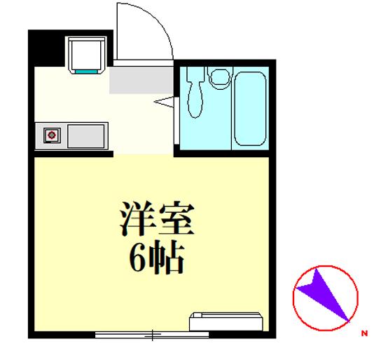 アモーレ(1K/1階)の間取り写真