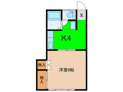 コーポ花沢(1K/2階)の間取り写真