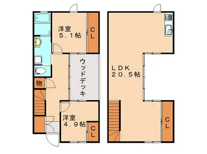 スマイルファクトリー(2LDK/1階)の間取り写真