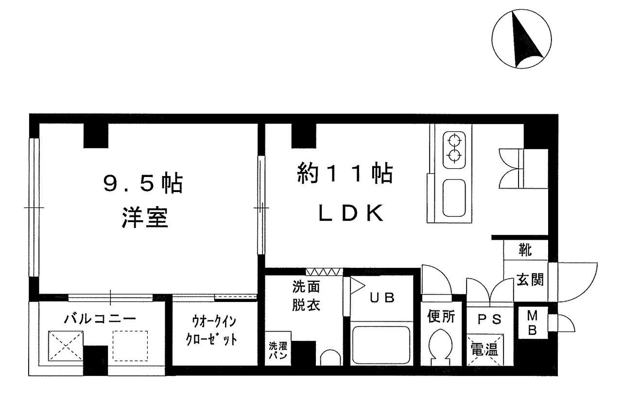 ランディングス錦(1LDK/5階)の間取り写真