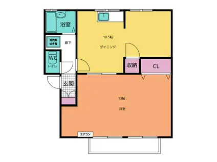プレジール伊倉B(1LDK/2階)の間取り写真