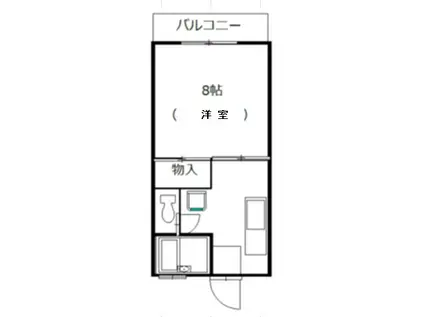 コーポ花(1K/1階)の間取り写真