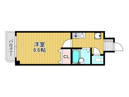 シヨン北九大前(1K/8階)の間取り写真