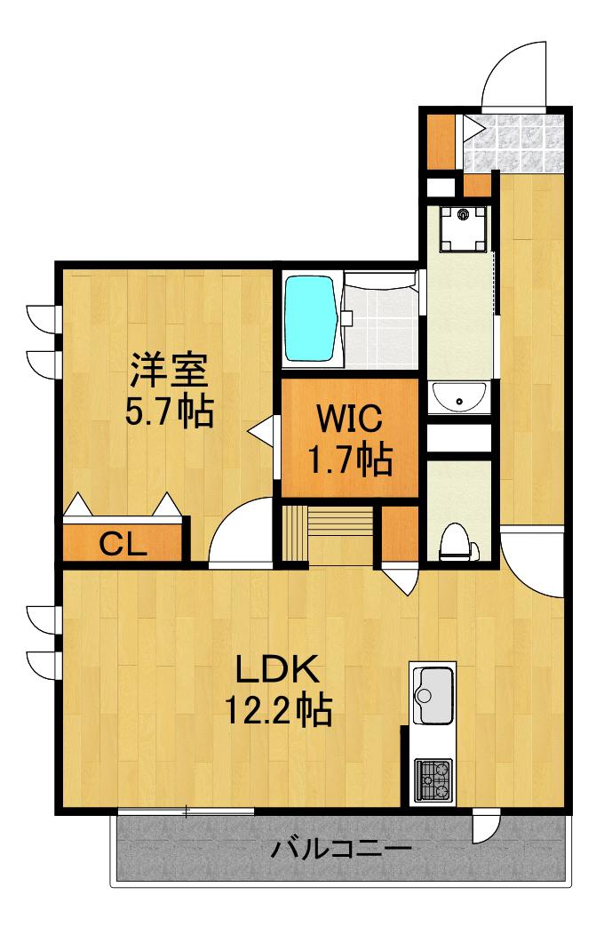 コントレール妙蓮寺(1LDK/1階)の間取り写真