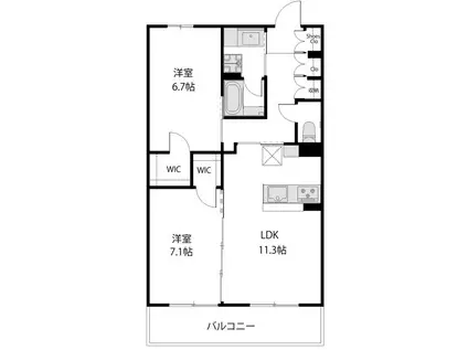横浜BLESS上星川(2LDK/5階)の間取り写真