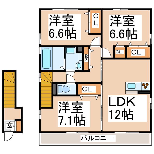 セントセシリア(3LDK/2階)の間取り写真