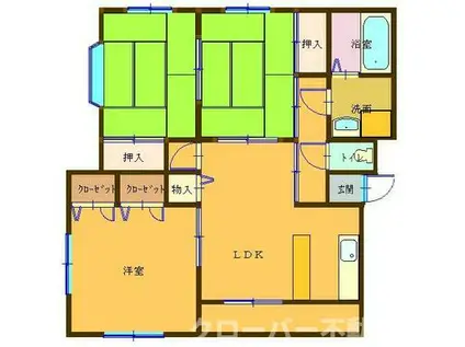 メゾン・ド・山北(3LDK/1階)の間取り写真