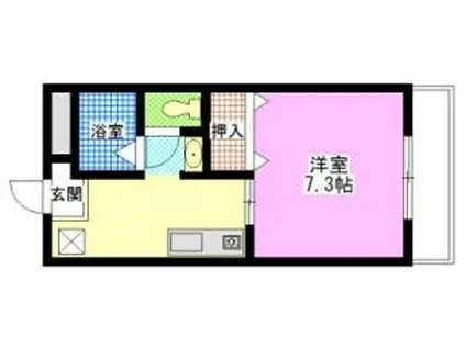 フェリシティヒルズ岸B(1K/3階)の間取り写真