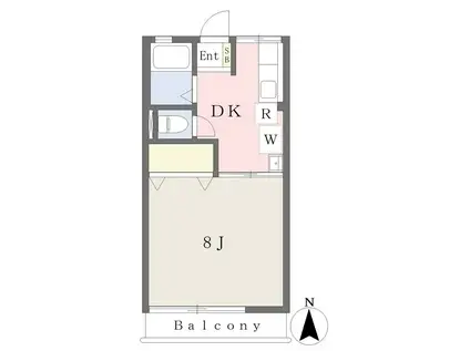 ファイン香久池I(1K/2階)の間取り写真