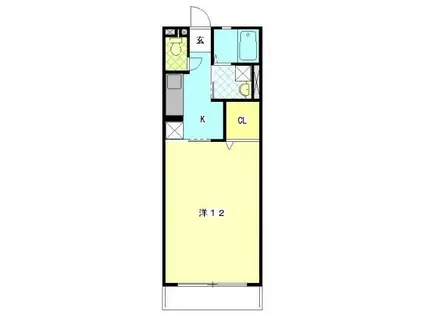 ルミエール・メイ(1K/1階)の間取り写真