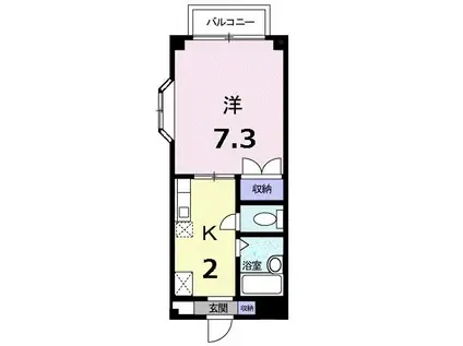 エスポワール鍋島(1K/1階)の間取り写真