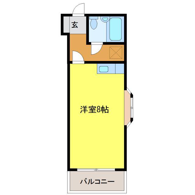 メゾンくわなM1(1K/4階)の間取り写真