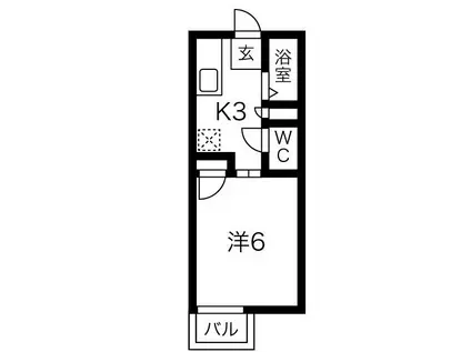リベルテ21(1K/2階)の間取り写真