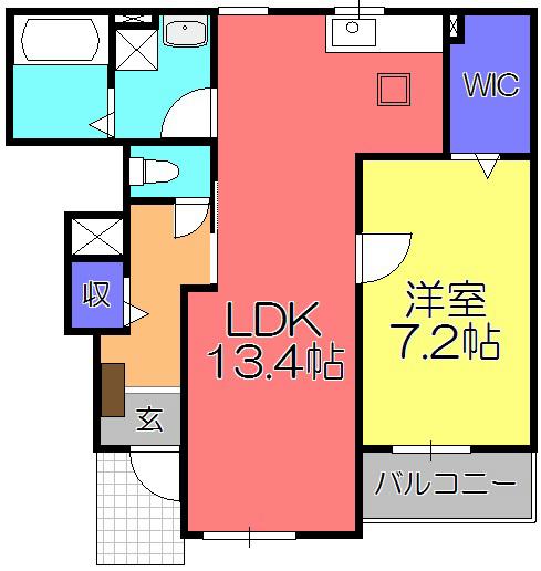 DEARCOURT(1LDK/1階)の間取り写真