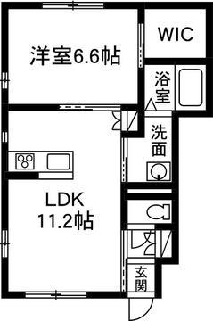 ウィズB(1LDK/1階)の間取り写真