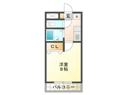 CASA KAWAGE(1K/1階)の間取り写真