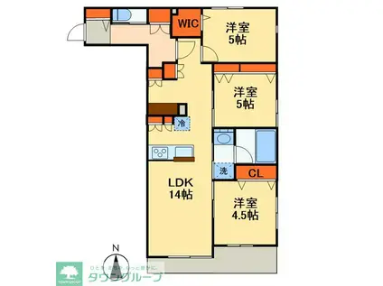 クレスト(2LDK/2階)の間取り写真
