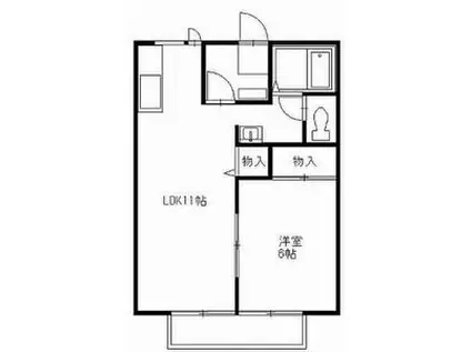 ファンタジーア A(1LDK/2階)の間取り写真