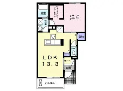 サンシャインA(1LDK/1階)の間取り写真