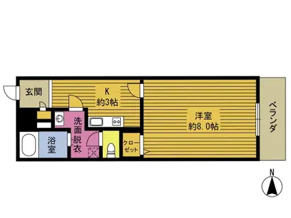 エアポートヒルズII(1K/1階)の間取り写真