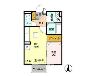 AP-AKI(1DK/1階)の間取り写真