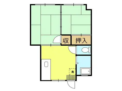 吉村ビル(2DK/3階)の間取り写真