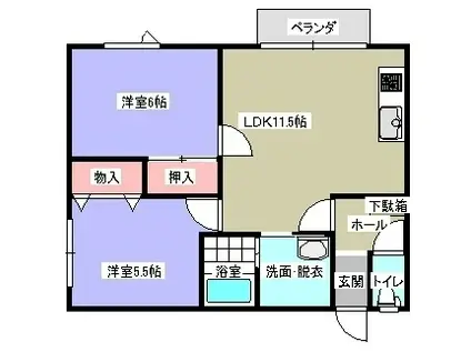 ファイン21(2LDK/2階)の間取り写真