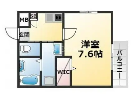 ワコーレヴィータ神戸駅ウエスト(1K/1階)の間取り写真