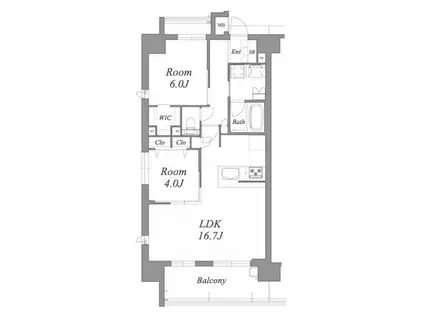 プレサンスロジェ庄内通駅前(2LDK/15階)の間取り写真