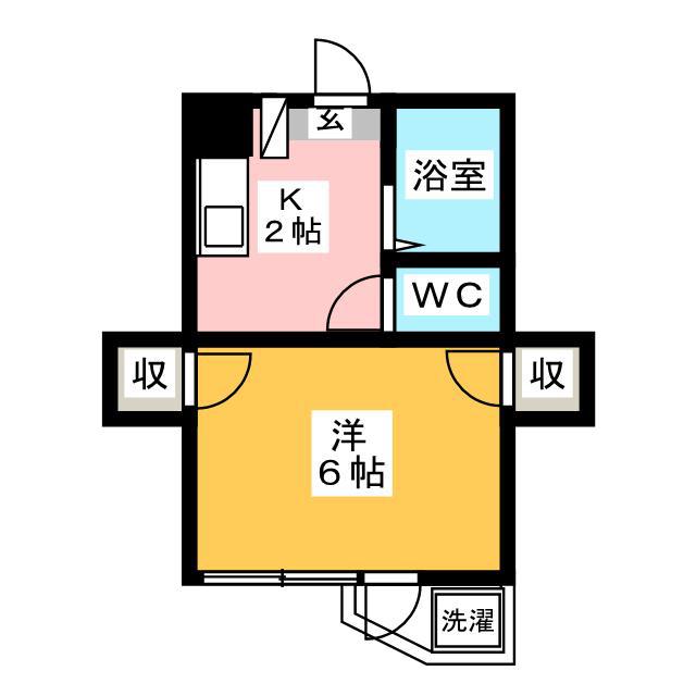 ガストハウス府中(1K/3階)の間取り写真