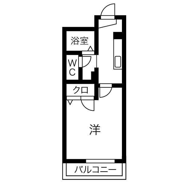ディアコート(1K/1階)の間取り写真