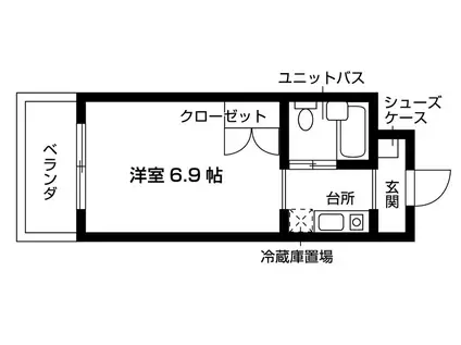 パピリオ・花の木(1K/2階)の間取り写真