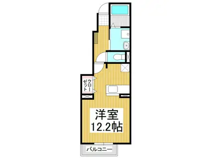 ウィスタリア(ワンルーム/1階)の間取り写真