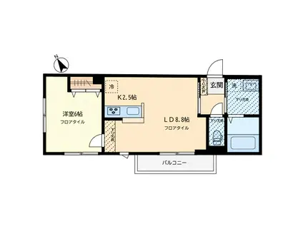 チェーロ学芸大学(1LDK/1階)の間取り写真