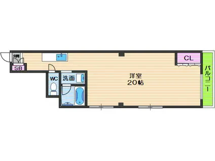 ホリーハイツ(ワンルーム/3階)の間取り写真